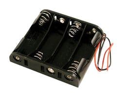 BH4AAW - HAMMOND - BH4AAW - Battery Holder, 4 x AA, Wire Leads, BH Series