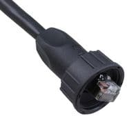 RCP-5SBMMM-SLM7B05 - AMPHENOL LTW - RCP-5SBMMM-SLM7B05 - Ethernet Cable, Cat5e, RJ45 Plug to Free End, FTP (Foiled Twisted Pair), Black, 5 m, 16.4 ft
