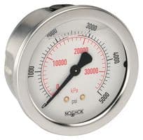 25-911-300-PSI/BAR - NOSHOK - 25-911-300-PSI/BAR - Pressure Gauge, 300 psi, -40 °C to 60 °C, 1/4" MNPT, Dual Scale - psi/bar, 900 Series