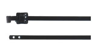 111-00149 MLT24SSC10-SS316/SP-BK - HELLERMANNTYTON - 111-00149 MLT24SSC10-SS316/SP-BK - Cable Tie, 316 Stainless Steel, PET (Polyester), Black, 630 mm, 10.3 mm, 180 mm, 850 N