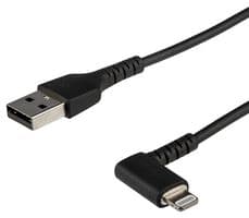 RUSBLTMM1MBR - STARTECH - RUSBLTMM1MBR - USB Cable, 1m / 3.3ft Angled Lightning to USB Cable, MFI Certified Lightning Cable, Black