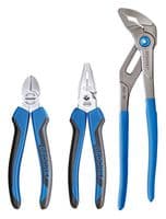 3012859 - GEDORE - 3012859 - Pliers Set, 3-Pcs of Power Side Cutter, Power Combination Pliers & 14210 Water Pump Pliers