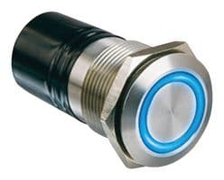 MPI002/TE/RD/24 - BULGIN / PARTNER STOCK - MPI002/TE/RD/24 - Vandal Resistant Switch, MPI002 Series, 19.2 mm, SPST-NO, Momentary, Round Flush, Natural