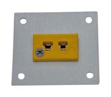 AM-K-FF + FMP-1 - LABFACILITY - AM-K-FF + FMP-1 - Thermocouple Connector, Miniature, Yellow, 45 x 40mm Panel, K, Socket, 1Way, ANSI, Fascia Mount
