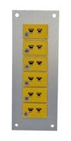 AM-K-FF + FMP-6 - LABFACILITY - AM-K-FF + FMP-6 - Thermocouple Connector, Miniature, Yellow, 45 x 115mm Panel, K, Socket, 6Way, ANSI, Fascia Mount