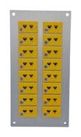 AM-K-FF + FMP-16 - LABFACILITY - AM-K-FF + FMP-16 - Thermocouple Connector, Miniature, Yellow, 75 x 145mm Panel, K, Socket, 16Way, ANSI, Fascia Mount