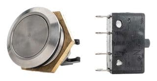76-9510/4044 - ITW SWITCHES - 76-9510/4044 - Vandal Resistant Switch, 76-95 Series, 19.3 mm, DPDT-DB, Momentary, Flush, Natural