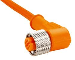 DOL-1204-W02M - SICK - DOL-1204-W02M - Sensor Cable, Orange, 90° M12 Receptacle, Free End, 4 Positions, 2 m, 6.6 ft