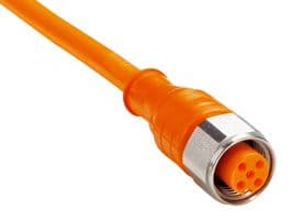 DOL-1205-G02M - SICK - DOL-1205-G02M - Sensor Cable, Orange, M12 Receptacle, Free End, 5 Positions, 2 m, 6.6 ft