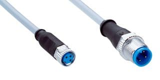 YF8U13-020VA1M2A13 - SICK - YF8U13-020VA1M2A13 - Sensor Cable, A Coded, Grey, M8 Receptacle, M12 Plug, 3 Positions, 2 m, 6.6 ft
