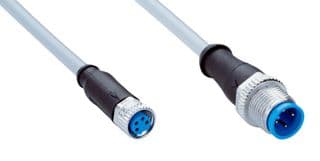 YF8U14-020VA3M2A14 - SICK - YF8U14-020VA3M2A14 - Sensor Cable, A Coded, Grey, M8 Receptacle, M12 Plug, 4 Positions, 2 m, 6.6 ft