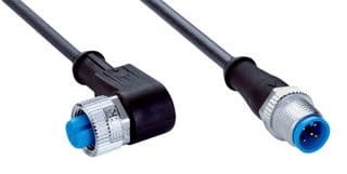YG2A15-020UB5M2A15 - SICK - YG2A15-020UB5M2A15 - Sensor Cable, A Coded, Black, 90° M12 Receptacle, M12 Plug, 5 Positions, 2 m, 6.6 ft
