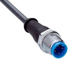 YM2A14-010UB3XLEAX - SICK - YM2A14-010UB3XLEAX - Sensor Cable, A Coded, Black, M12 Plug, Free End, 4 Positions, 1 m, 3.3 ft
