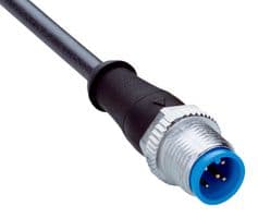 YM2A15-010UB5XLEAX - SICK - YM2A15-010UB5XLEAX - Sensor Cable, A Coded, Black, M12 Plug, Free End, 5 Positions, 1 m, 3.3 ft
