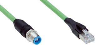 YM2X18-010EG1MRJA8 - SICK - YM2X18-010EG1MRJA8 - Sensor Cable, X Coded, Green, M12 Plug, RJ45 Plug, 8 Positions, 1 m, 3.3 ft