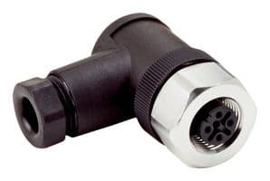 DOS-1204-WN - SICK - DOS-1204-WN - Sensor Connector, M12, Female, 4 Positions, Screw Socket, Right Angle Cable Mount