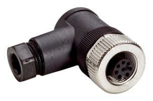 DOS-1208-W - SICK - DOS-1208-W - Sensor Connector, M12, Female, 8 Positions, Screw Socket, Right Angle Cable Mount