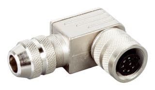 DOS-1608-WA - SICK - DOS-1608-WA - Sensor Connector, M16, Female, 8 Positions, Solder Socket, Right Angle Cable Mount
