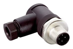 STE-1204-W - SICK - STE-1204-W - Sensor Connector, M12, Male, 4 Positions, Screw Pin, Right Angle Cable Mount