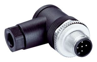 STE-1205-W - SICK - STE-1205-W - Sensor Connector, M12, Male, 5 Positions, Screw Pin, Right Angle Cable Mount
