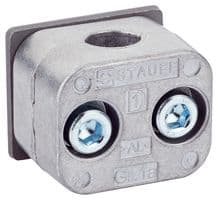BEF-RMC-D12S01 - SICK - BEF-RMC-D12S01 - Bar Clip, 12 mm, Aluminium Collar Clamps, Steel Weld Plate, 2x M6 x 30, 2x Spring Discs, Weld Plate