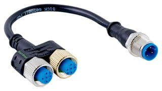 SYL-1204-G0M11-X1 - SICK - SYL-1204-G0M11-X1 - Y-Splitter, A-Coded, 1x 4-Pin M12 Male Connector, 2x 4-Pin M12 Female Connector, 110 mm