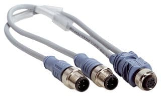 SYL-1205-G0M3 - SICK - SYL-1205-G0M3 - Y-Splitter, A-Coded, 1x 4-Pin M12 Female Connector, 2x 4-Pin M12 Male Connector, 300 mm
