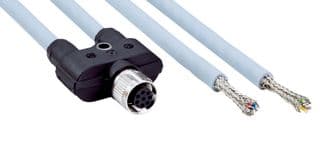 YF2A28-020XXXXLEAX - SICK - YF2A28-020XXXXLEAX - Y-Splitter, A-Coded, 1x 8-Pin M12 Female Connector, 2x Flying Leads, Twisted, Shielded, 2 m