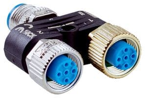 YM2A15-000S01FY2A4 - SICK - YM2A15-000S01FY2A4 - Sensor Splitter, Y-Style, 2 x 4 Pin M12 Receptacle, 5 Pin M12 Plug