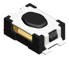MPIPTG26K-V-T/R - MULTICOMP PRO - MPIPTG26K-V-T/R - Tactile Switch, SPST-NO, Black, Top Actuated, Surface Mount, Oval Button, 400 gf, 50mA at 12VDC