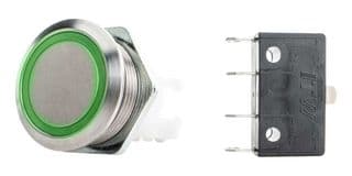 H48M-212G - ITW SWITCHES - H48M-212G - Vandal Resistant Switch, Ring Illumination, H48M Series, 19.56 mm, SPDT-DB, Maintained, Round