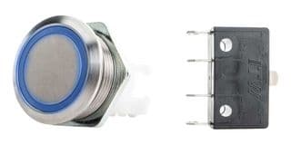 H48M-212B - ITW SWITCHES - H48M-212B - Vandal Resistant Switch, Ring Illumination, H48M Series, 19.56 mm, SPDT-DB, Maintained, Round