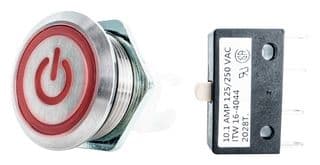 H48M-113R - ITW SWITCHES - H48M-113R - Vandal Resistant Switch, Power Illumination, H48M Series, 19.56 mm, SPDT-DB, Momentary, Round