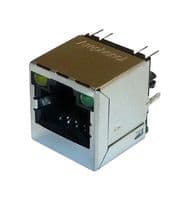 RJE441881401 - AMPHENOL COMMUNICATIONS SOLUTIONS - RJE441881401 - Modular Connector, RJ45 Jack, 1 x 1 (Port), 8P8C, Cat5e, Through Hole Mount