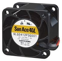 9LG0412P3G001 - SANYO DENKI - 9LG0412P3G001 - DC Axial Fan, 12 V, Square, 40 mm, 28 mm, Ball Bearing, 32.9 CFM