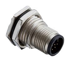 M12A-03PMMS-SF8001 - AMPHENOL LTW - M12A-03PMMS-SF8001 - Sensor Connector, M Series, M12, Male, 3 Positions, Solder Pin, Straight Panel Mount