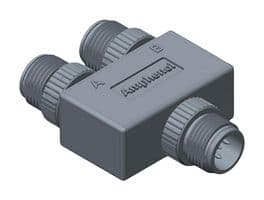 SS-050505-MMM-YS001 - AMPHENOL LTW - SS-050505-MMM-YS001 - Sensor Splitter, Y - Style, Cable Mount, 5 Position M12 Plug, 2 x 5 Position M12 Plug, Black