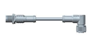 M12A08ML-12AFR-SDA05 - AMPHENOL LTW - M12A08ML-12AFR-SDA05 - Sensor Cable, A Code, Black, M12 Plug, 90° M12 Receptacle, 8 Positions, 500 mm, 19.6 ", M Series