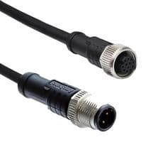 M12A05ML-12AFL-SD002 - AMPHENOL LTW - M12A05ML-12AFL-SD002 - Sensor Cable, M12 Sensor Straight Plug, M12 Sensor Straight Receptacle, 5 Positions, 2 m, 6.6 ft