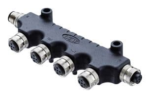 S-555555-FFFFFM-S001 - AMPHENOL LTW - S-555555-FFFFFM-S001 - Sensor Splitter, T - Style, Cable Mount, 5 Position Plug, 5 x 5 Position Receptacle, Black