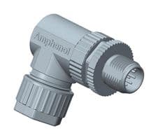 M12A-08BMMB-SR7001 - AMPHENOL LTW - M12A-08BMMB-SR7001 - Sensor Connector, M Series, M12, Male, 8 Positions, Screw Pin, Right Angle Cable Mount