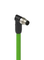 RSMWVS-4D-0467/02 M - LUMBERG AUTOMATION - RSMWVS-4D-0467/02 M - Sensor Cable, D Coded, Shielded, 90° M8 Plug, Free End, 4 Positions, 2 m, 6.6 ft