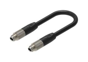 RSMGVS-8M-RSMGVS-8M-999/1 M - LUMBERG AUTOMATION - RSMGVS-8M-RSMGVS-8M-999/1 M - Ethernet Cable, SPE Cordset, Shielded, 2 Position M8 Plug to 2 Position M8 Plug, Black, 1 m, 3.3 ft
