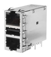 P01-9CD0-01 - BEL - P01-9CD0-01 - Modular Connector, 2 Port RJ45, YG/YG LED, RJ45 Jack with USB A, 3 x 1 (Stacked), 8P8C