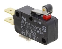 V-165-1C5 - OMRON ELECTRONIC COMPONENTS - V-165-1C5 - Microswitch, Miniature, Short Roller Lever, SPDT, Quick Connect, 16 A