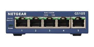 GS105NA - NETGEAR - GS105NA - Switch, 5 Ports, Unmanaged Gigabit Ethernet, Desktop / Wall, RJ45 x 5, 10Mbps, 100Mbps, 1Gbps