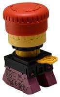 YW1B-V4P02R - IDEC - YW1B-V4P02R - Emergency Stop Switch, Red, DPST-NC, Pushlock Pull/Turn Reset, Push In, 10 A, 110 V, 24 V