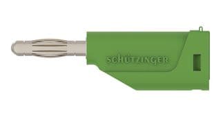 99022544 - SCHUTZINGER - 99022544 - Banana Test Connector, 4mm Dia, Plug, Cable Mount, 60 VDC, Nickel Plated Contacts, Green