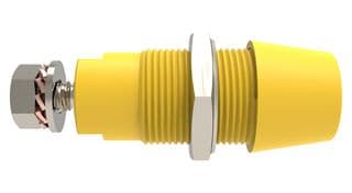 99023236 - SCHUTZINGER - 99023236 - Banana Test Connector, 4mm Dia, Jack, Panel Mount, 32 A, 1 kV, Nickel Plated Contacts, Yellow