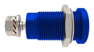 99023247 - SCHUTZINGER - 99023247 - Banana Test Connector, 4mm Dia, Jack, Panel Mount, 32 A, 1 kV, Nickel Plated Contacts, Blue